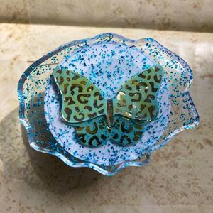 Blue butterfly phone grip